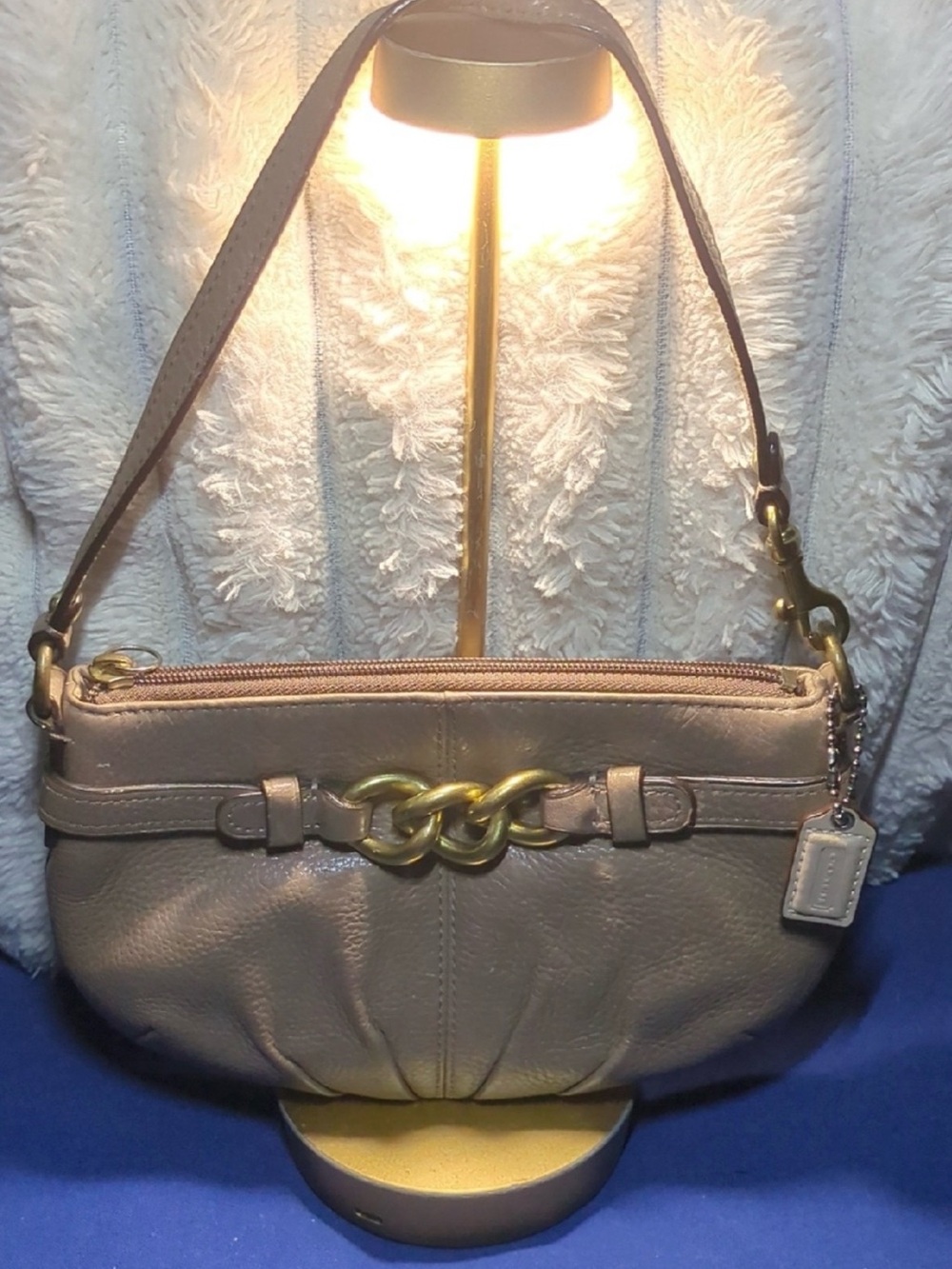 Coach Limited Edition Taupe Pebbled Leather Wrislet /Shoulder Bag